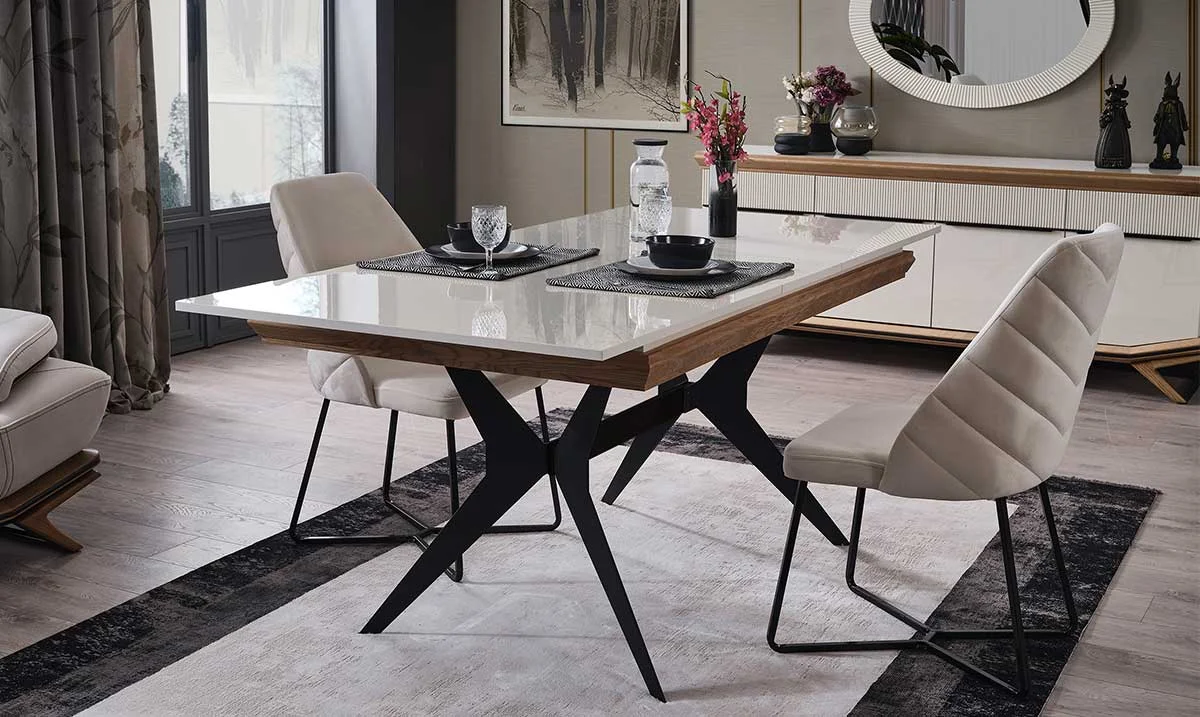 Elize Metal Ayaklı Yemek Masası