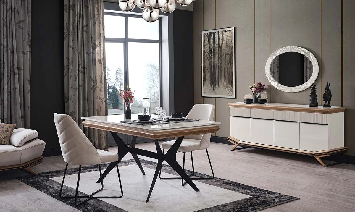 Elize Metal Ayaklı Yemek Odası Takımı