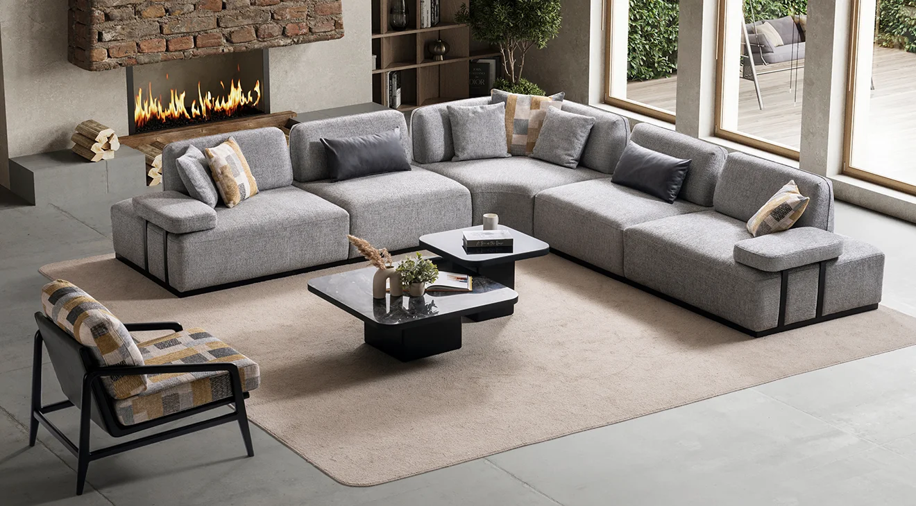 Emilio Yataklı Modern Köşe Koltuk Takımı