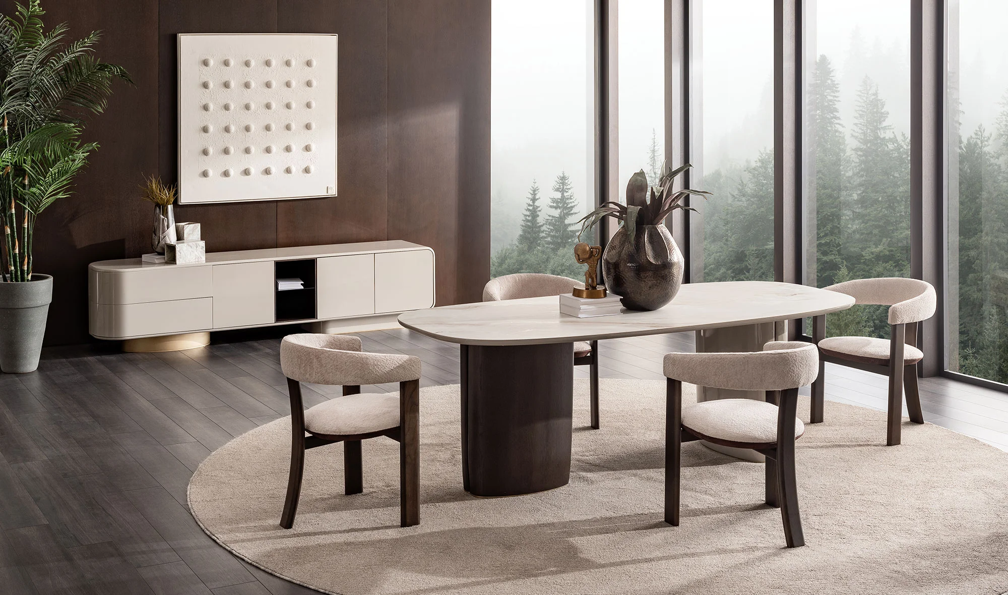 Konsol + Yemek masası + 6 sandalye