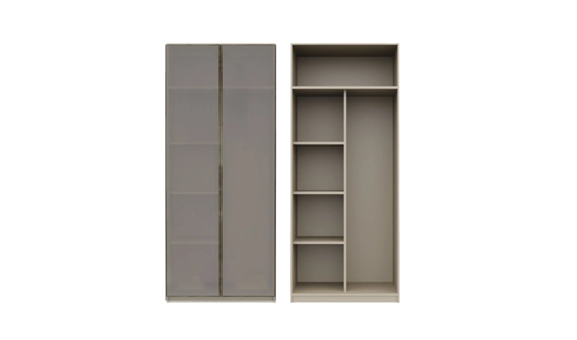 2 Kapılı Raflı Gardrop - Reflekte