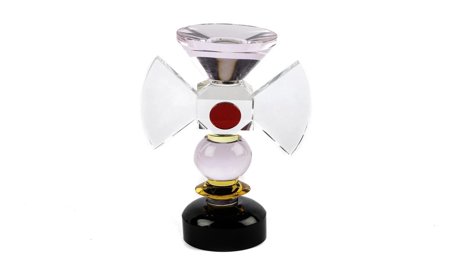 Fiyonklu Renkli Cam Mumluk 11x16 cm