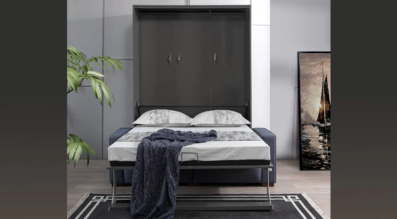 Florya Çift Kişilik İçi Dolaplı Duvar Yatağı