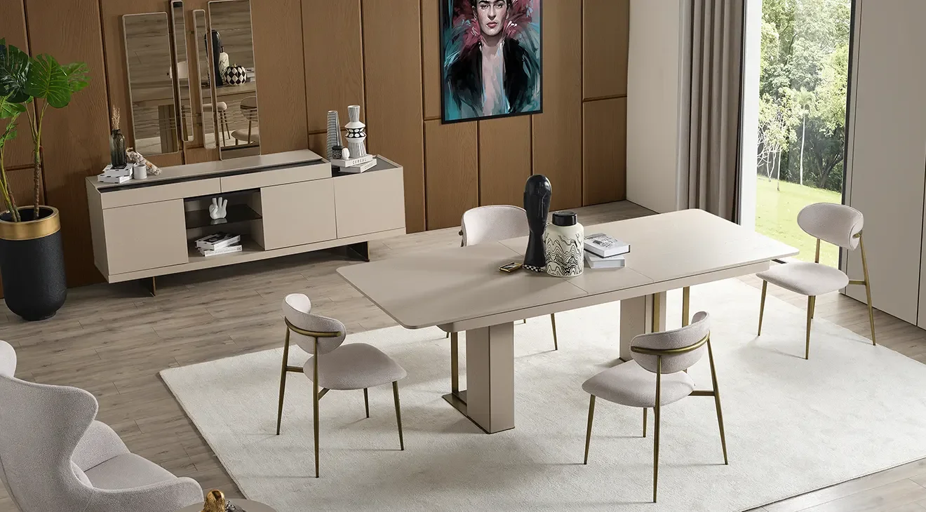 Frida Metal Ayaklı Yemek Odası Takımı