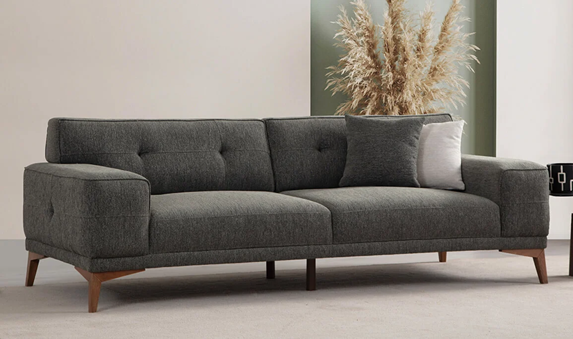 Fuego Three-Seat Sofa Gray
