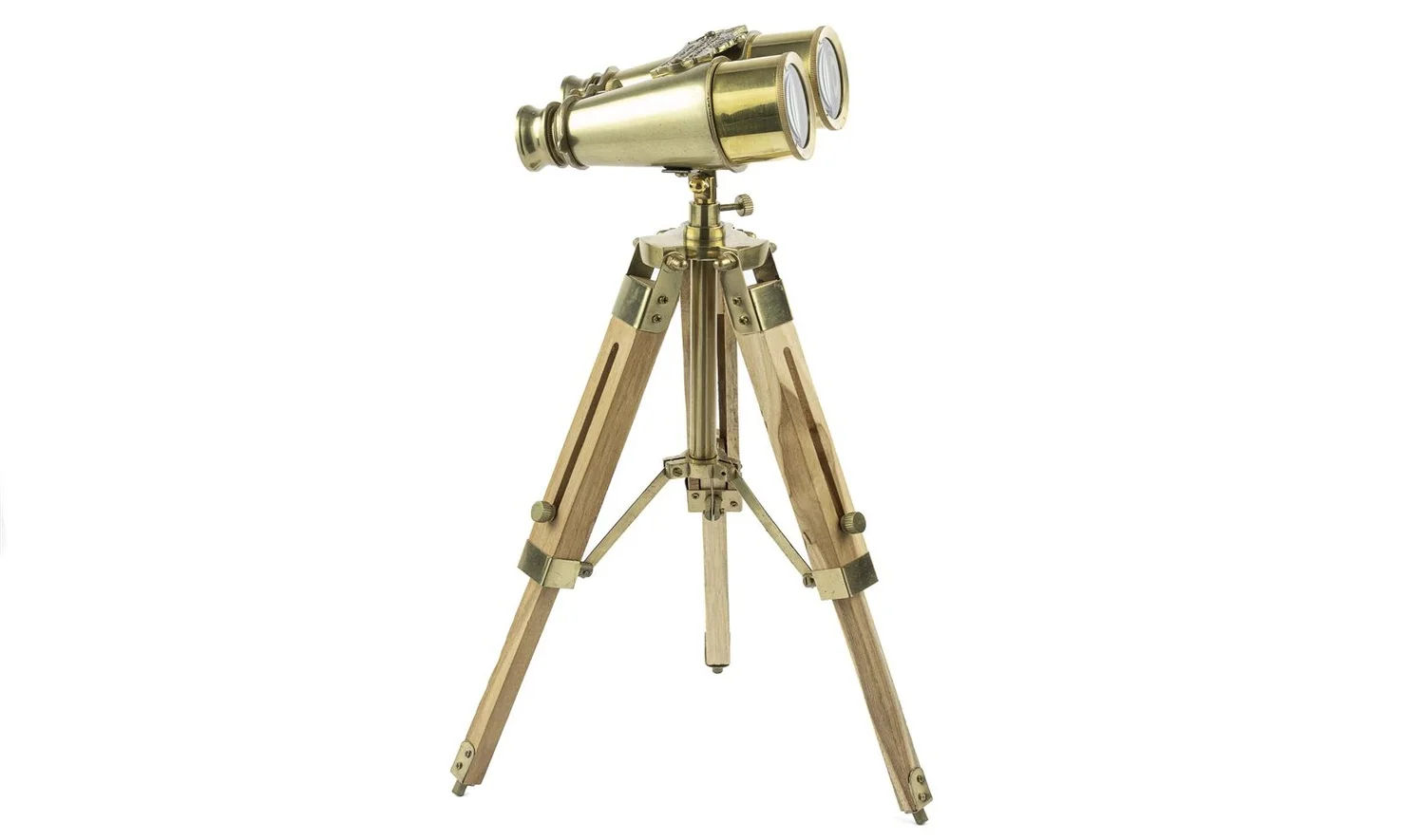 Gold Ahşap Ayaklı Dekoratif Dürbün 17x40 cm