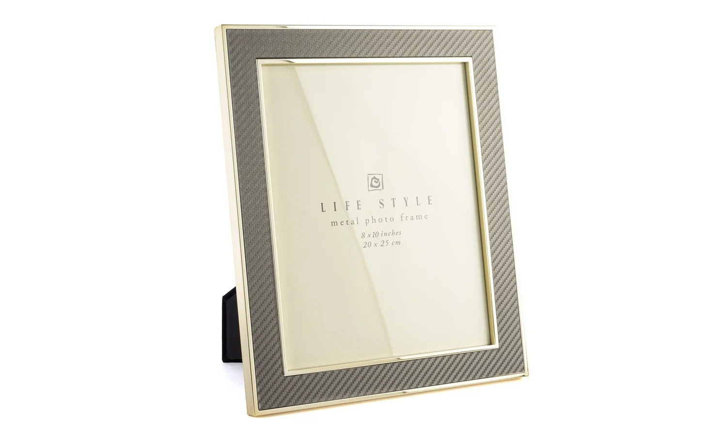 Gold Kenarlı Gri Kumaş Çerçeve 20x25 cm