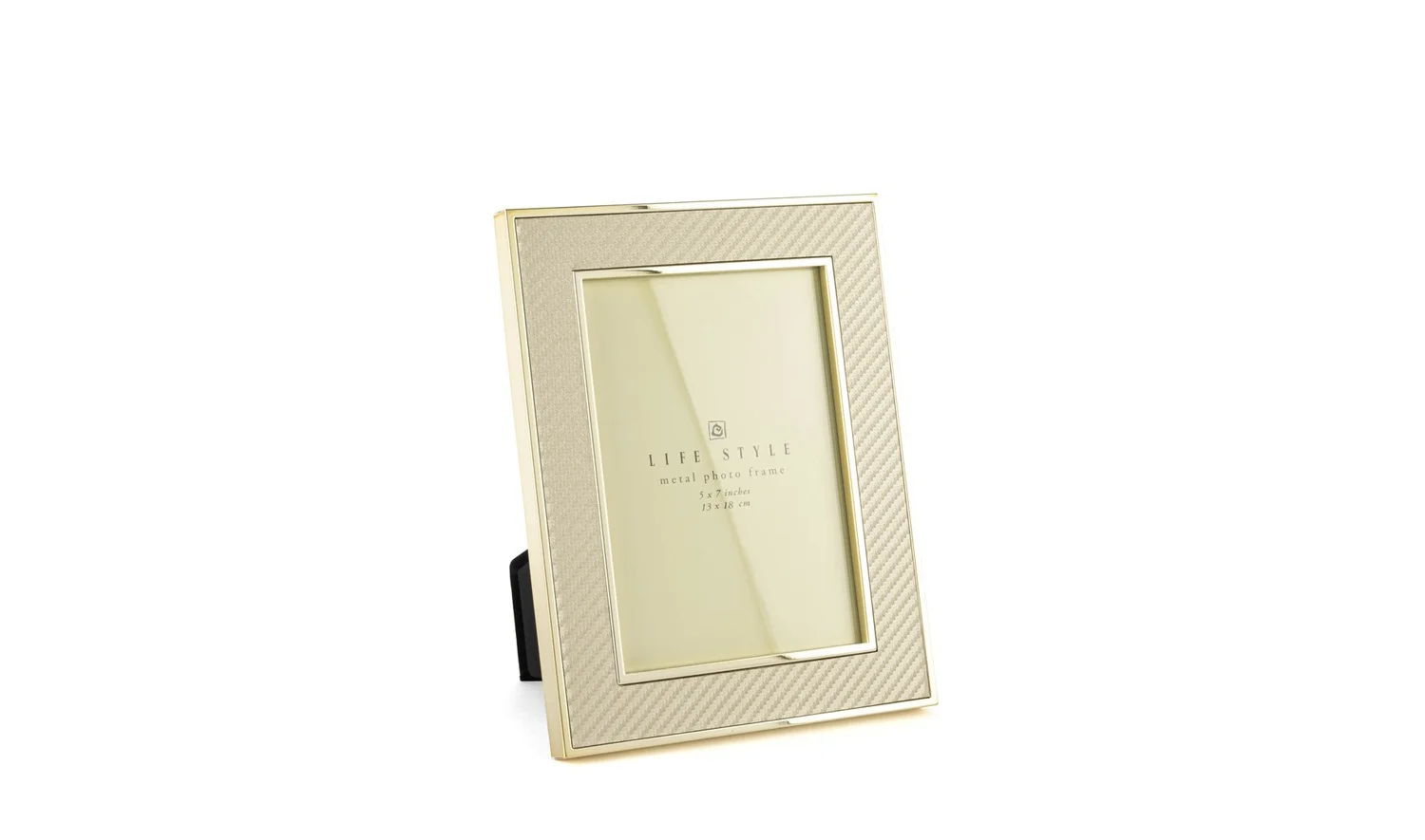 Gold Kenarlı Krem Kumaş Çerçeve 13x18 cm