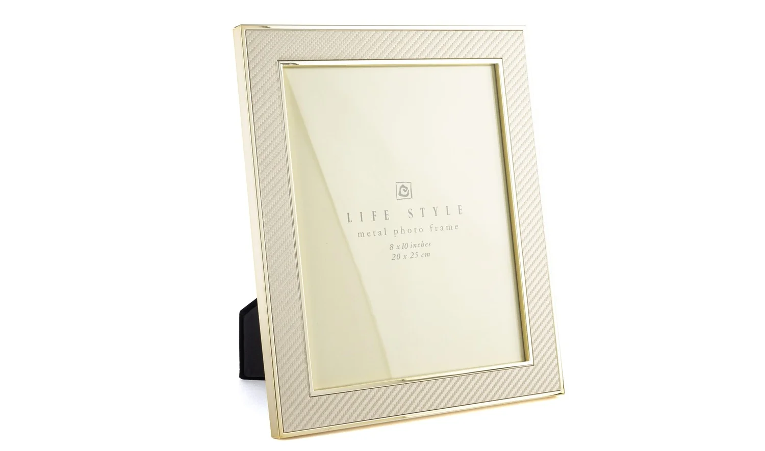 Gold Kenarlı Krem Kumaş Çerçeve 20x25 cm