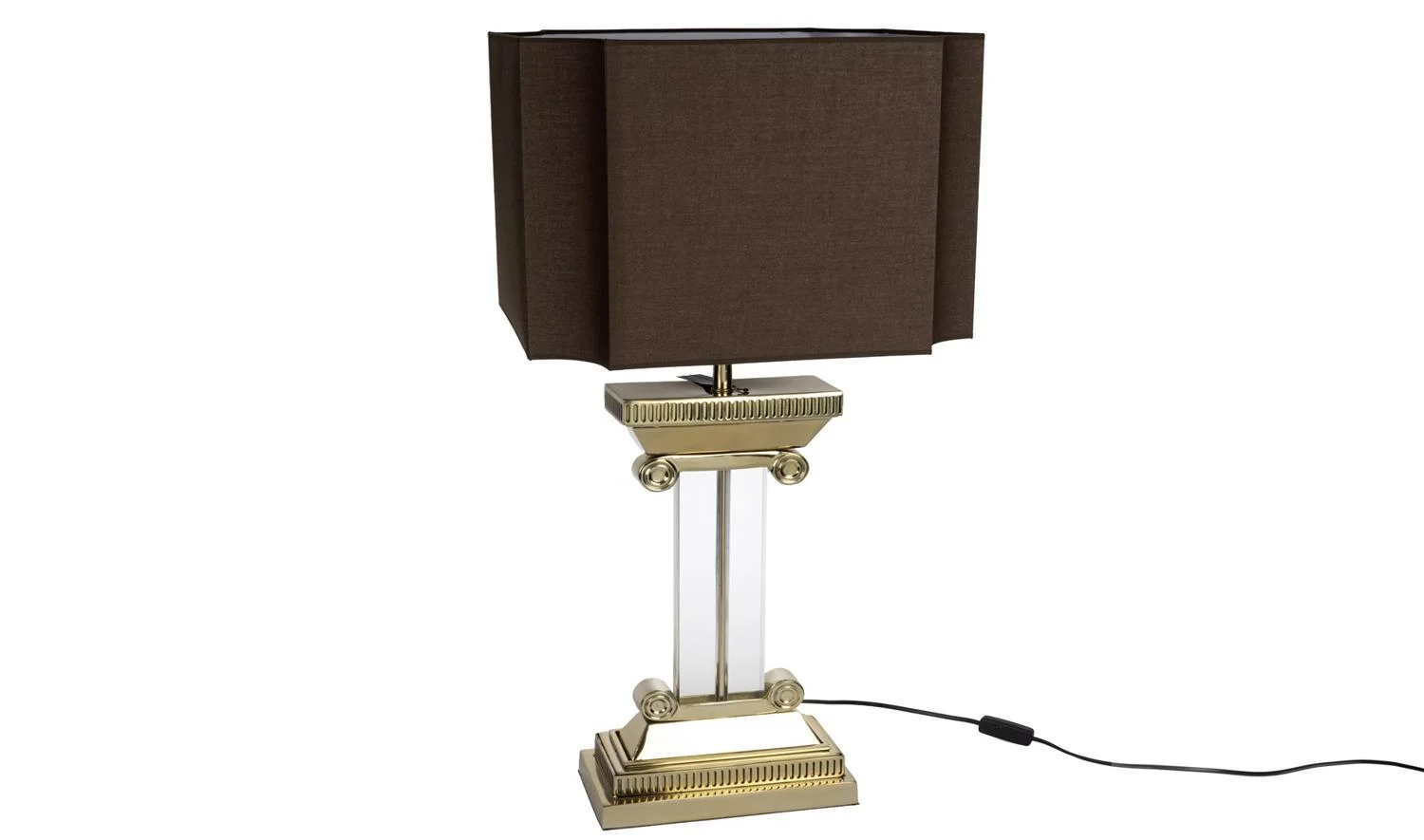 Gold Kristal Kahverengi Şapkalı Abajur