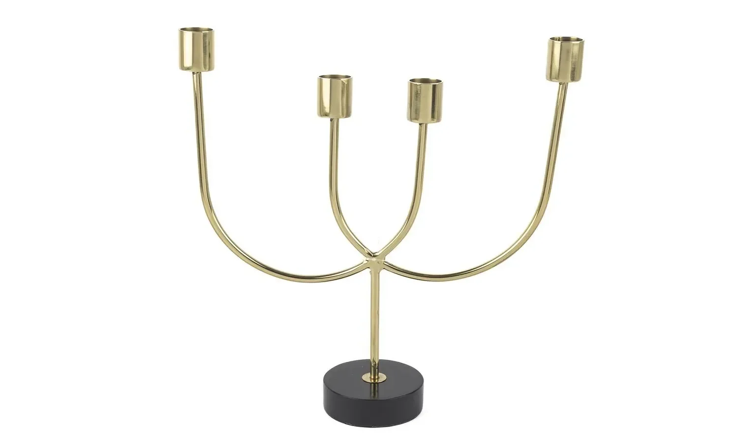 Gold Siyah 4 Kollu Şamdan