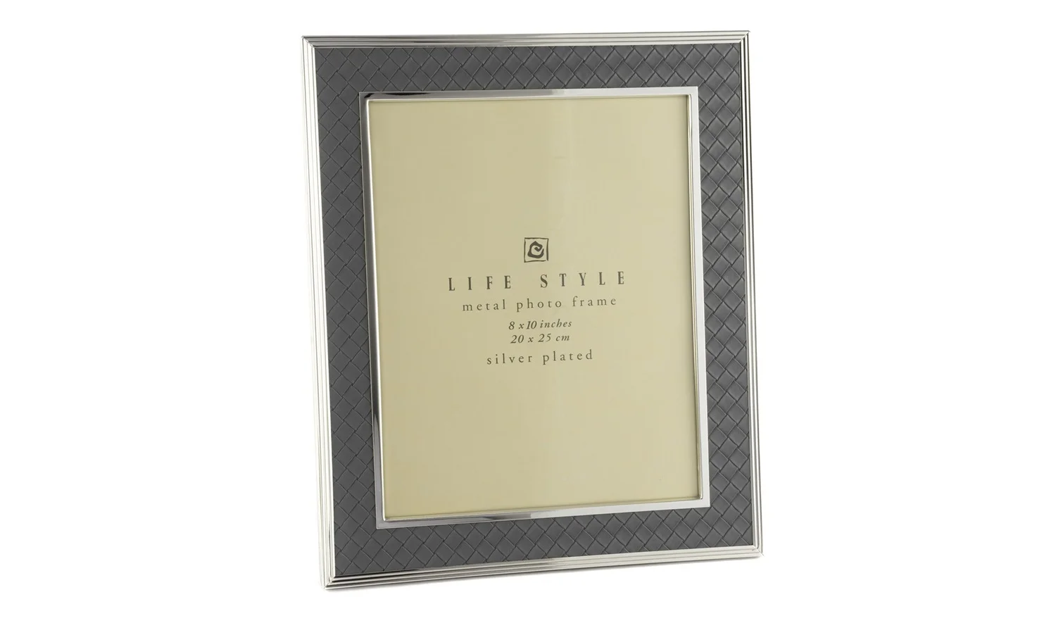 Gri Gümüş Deri Çerçeve 20x25 cm