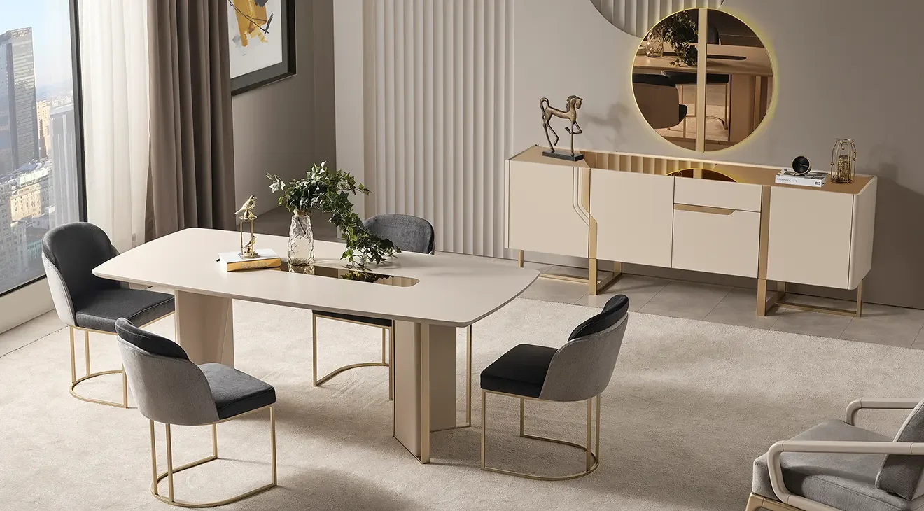 Guess Metal Ayaklı Yemek Odası Takımı