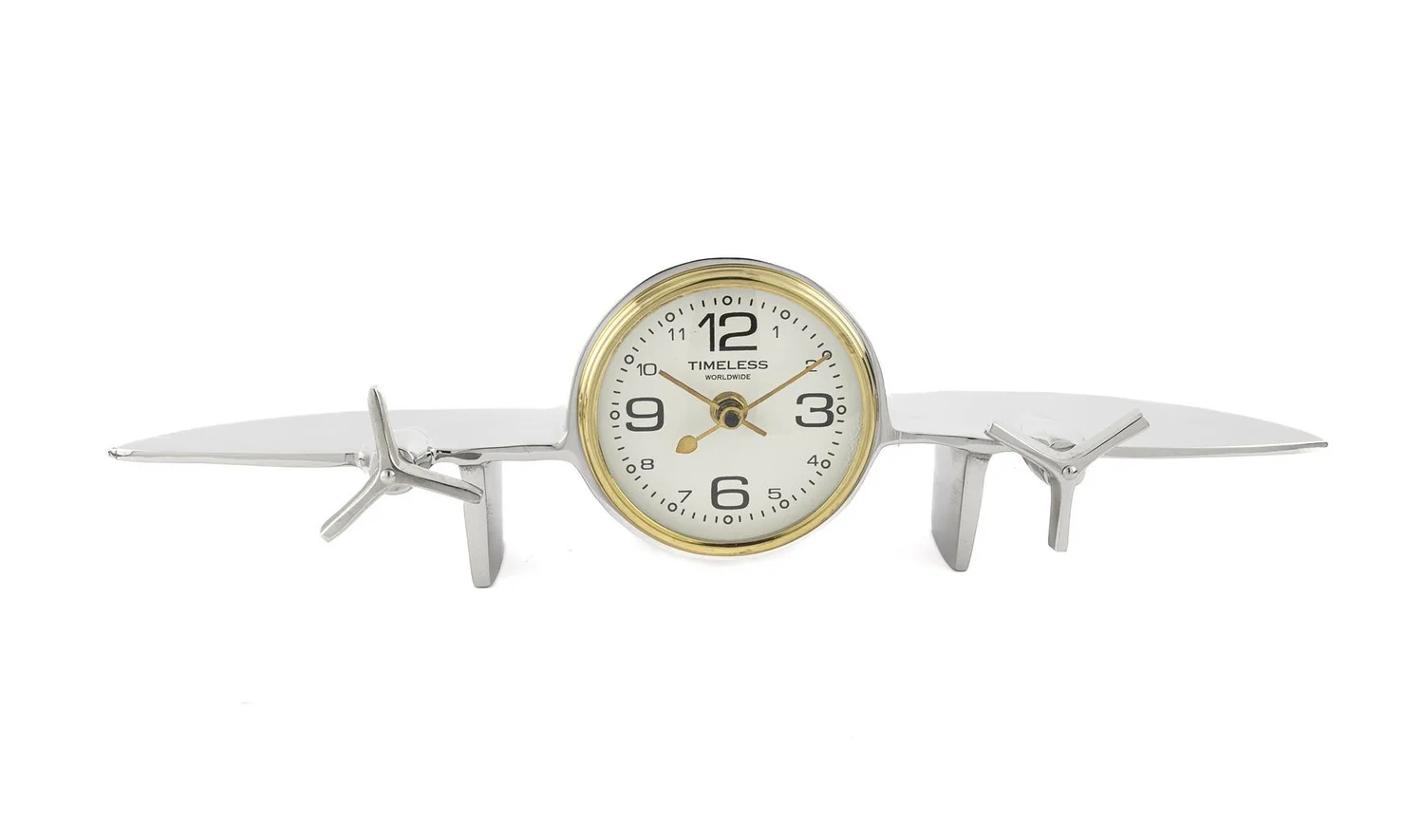 Gümüş Metal Uçak Dek Masa Saati