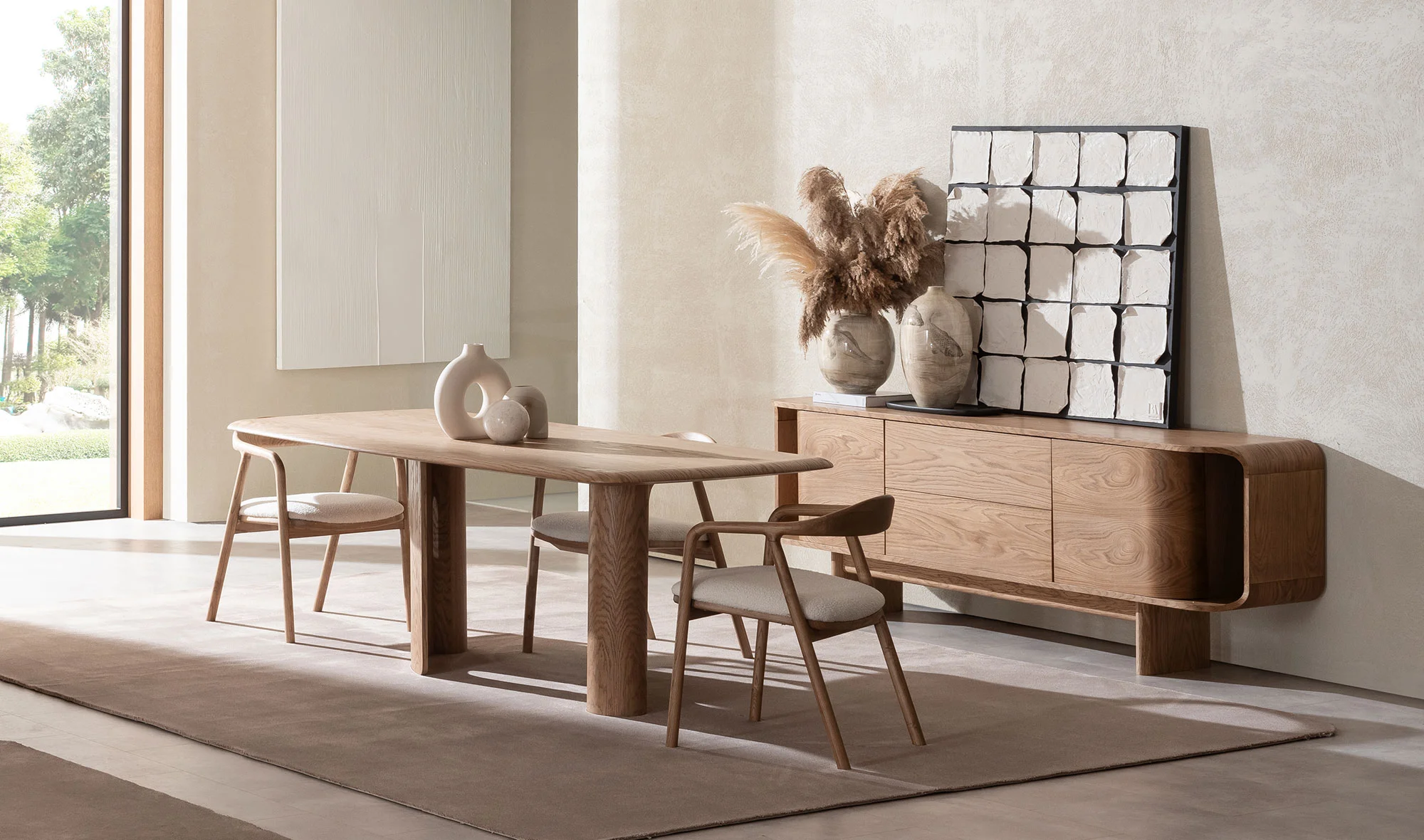 Konsol + Yemek masası + 6 sandalye