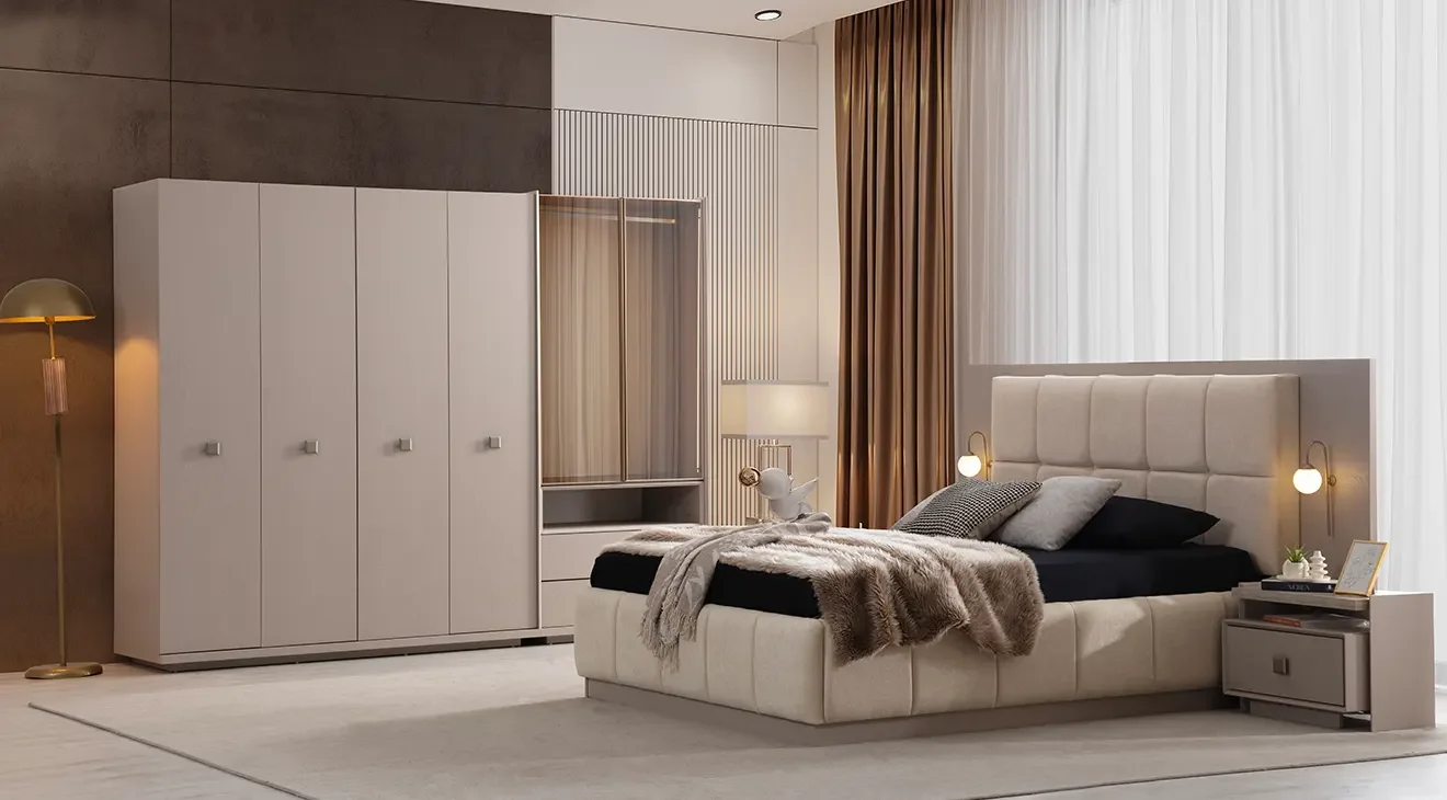 İnci 6 Kapaklı Yatak Odası Takımı