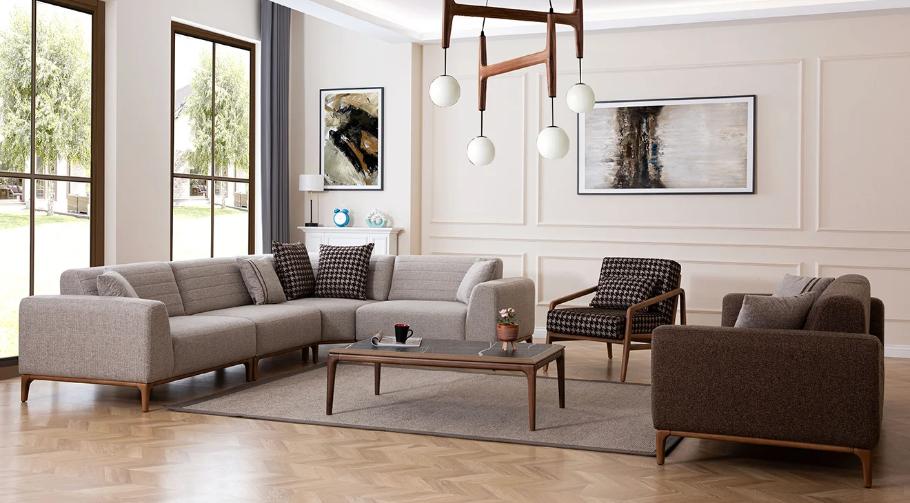 İnci Kanepeli Köşe Koltuk Takımı