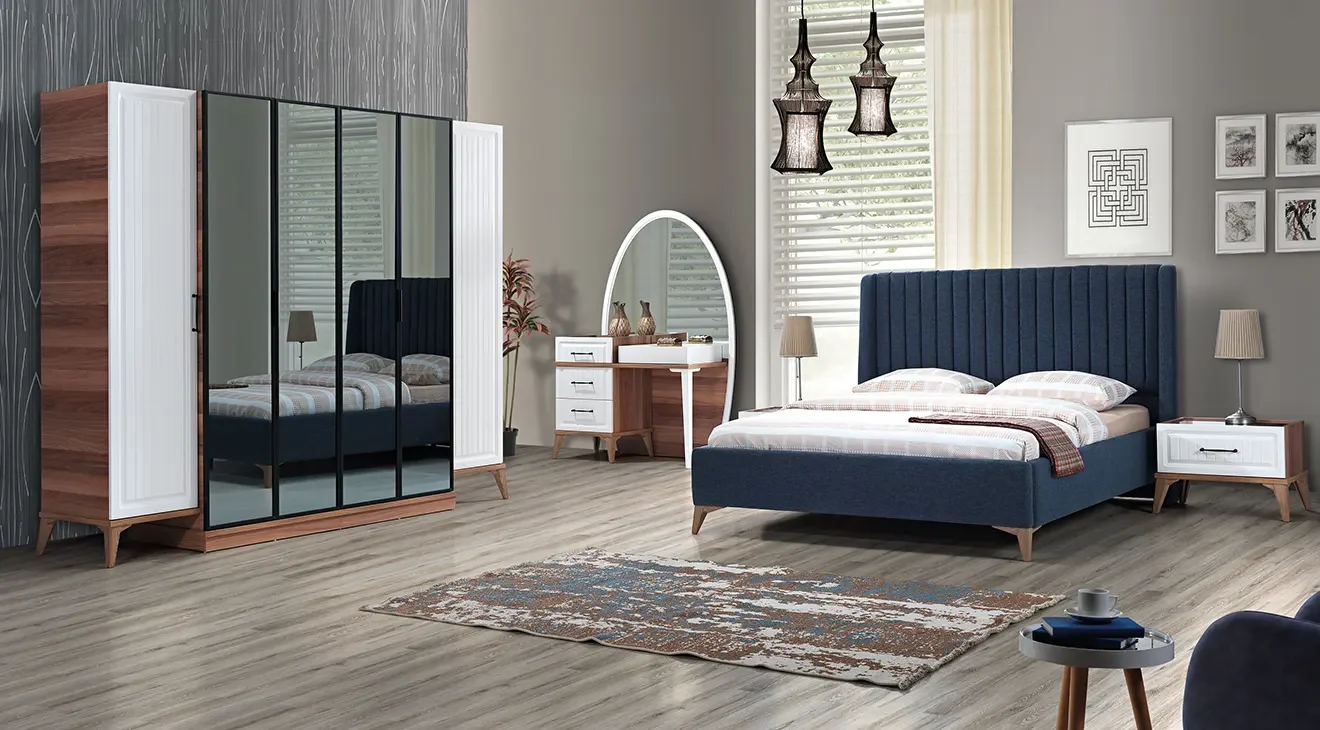 İpek Ceviz 6 Kapaklı Yatak Odası Takımı