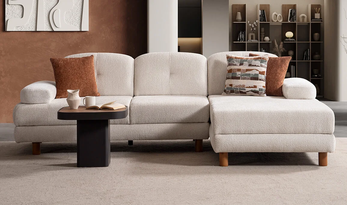 Istanbul Creme Mini L Ecksofa