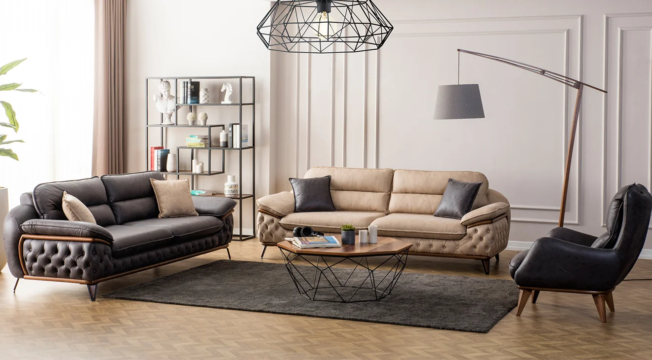 Jaguar Ahşap Ayaklı Yataklı Koltuk Takımı