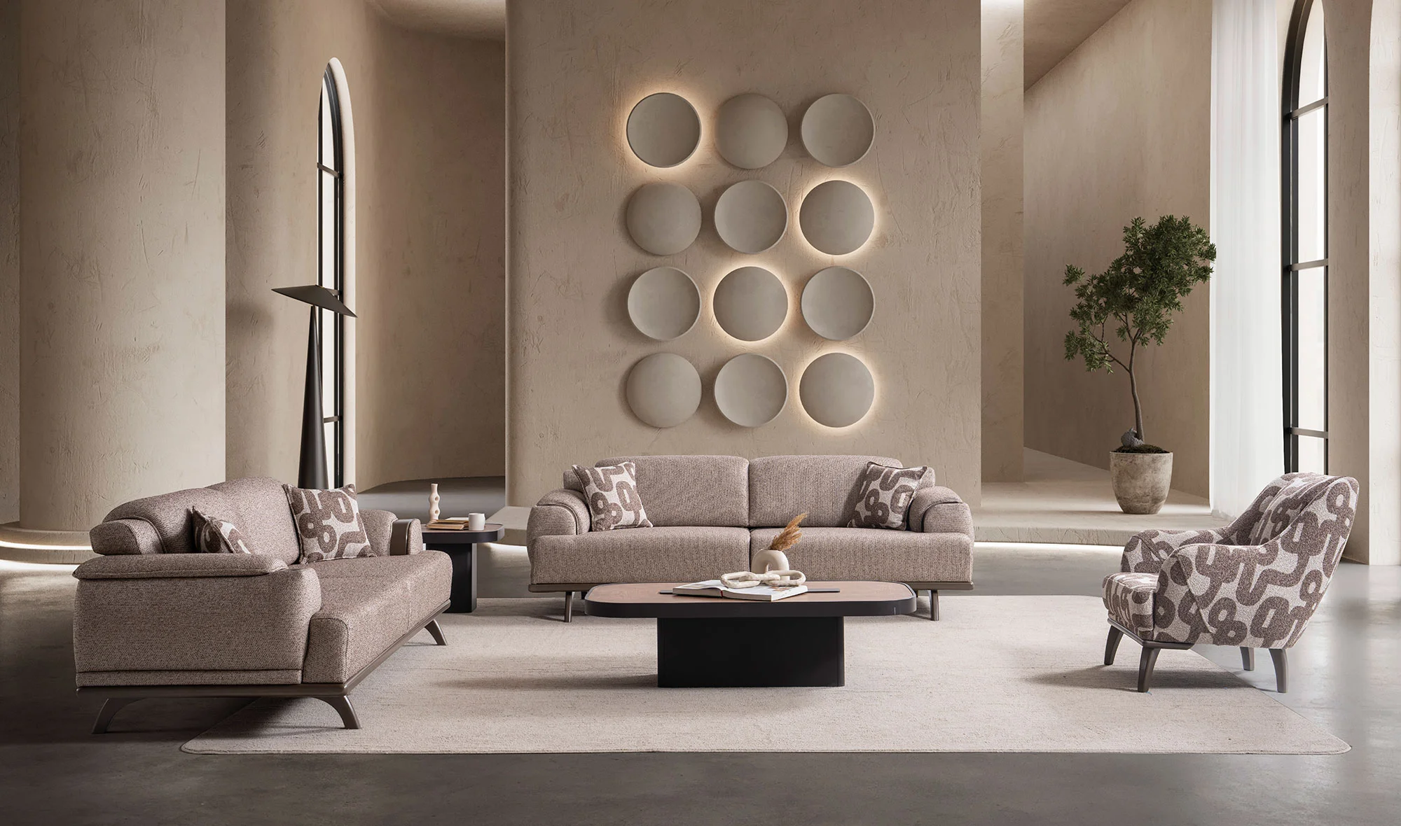 İki Üçlü Koltuk (yataklı) + Bir Tekli Koltuk