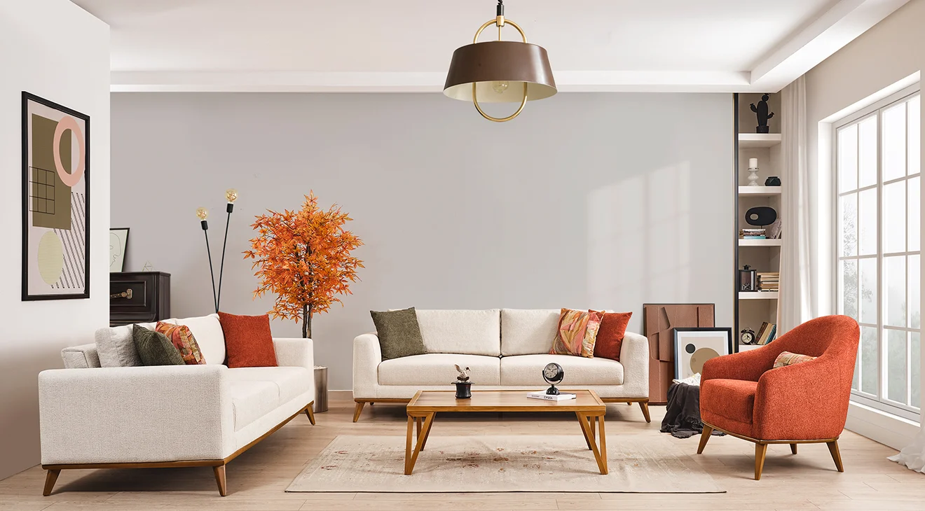 Joy Ahşap Ayaklı Koltuk Takımı