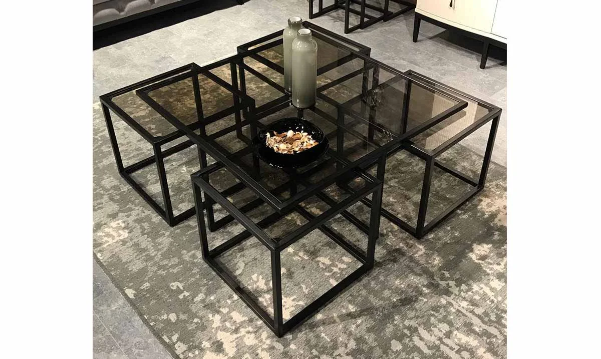 Kante Metal Ayaklı 4+1 Sehpa