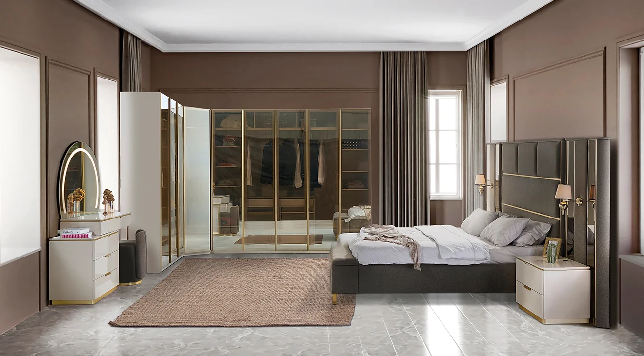 Kapadokya Köşe Dolaplı Yatak Odası Takımı