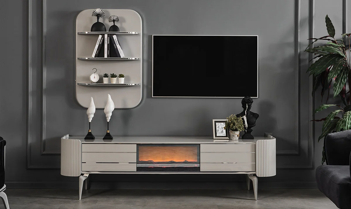 Karya Sis Grisi Şömineli TV Ünitesi