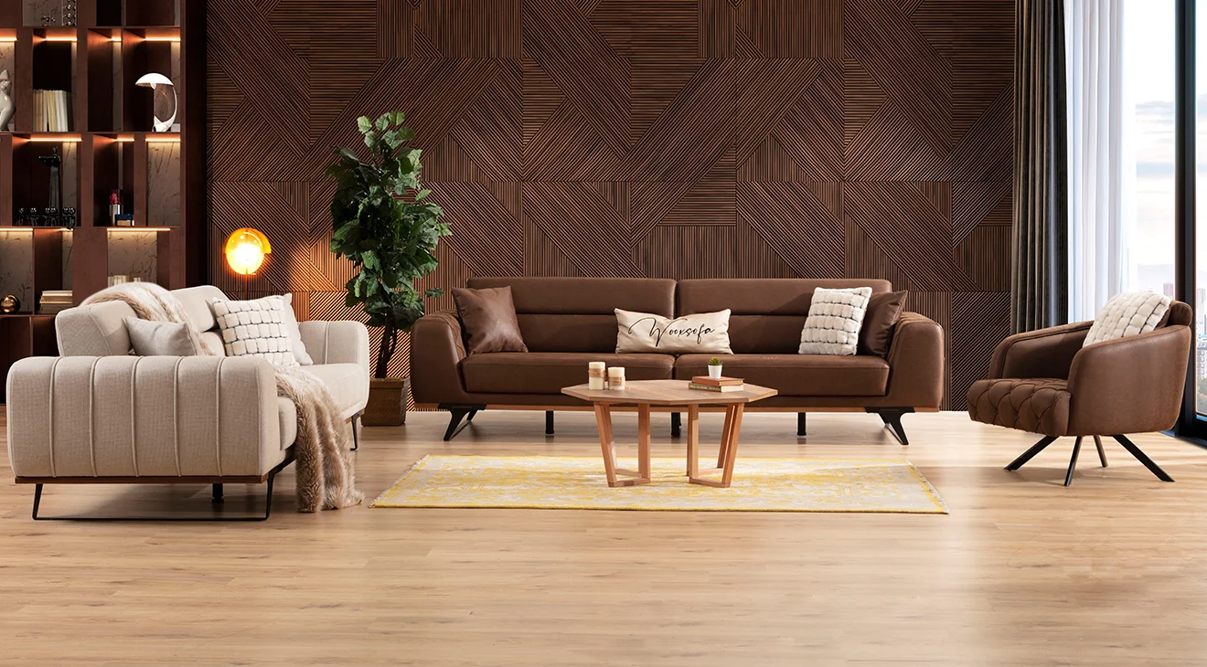 Kent Siyah Metal Ayaklı Yataklı Koltuk Takımı