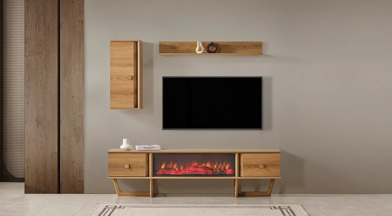 Kolezyum Ahşap Ayaklı Tv Ünitesi
