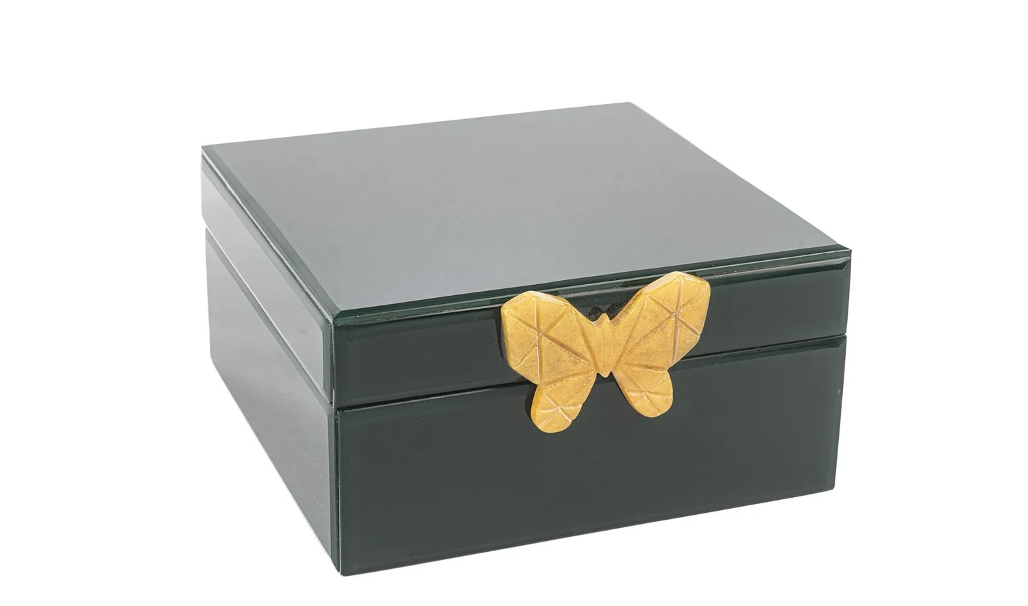 Koyu Yeşil Cam Takı Kutusu