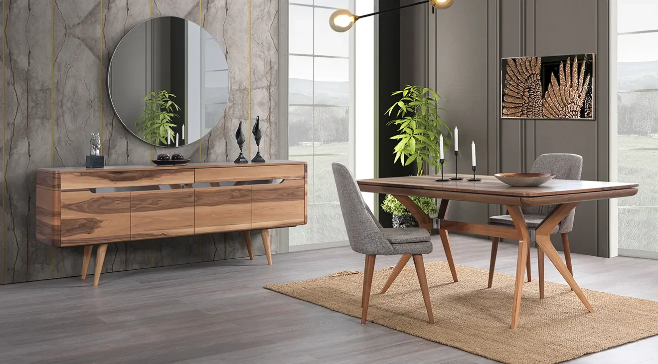 Kudüs Ceviz Yemek Odası Takımı