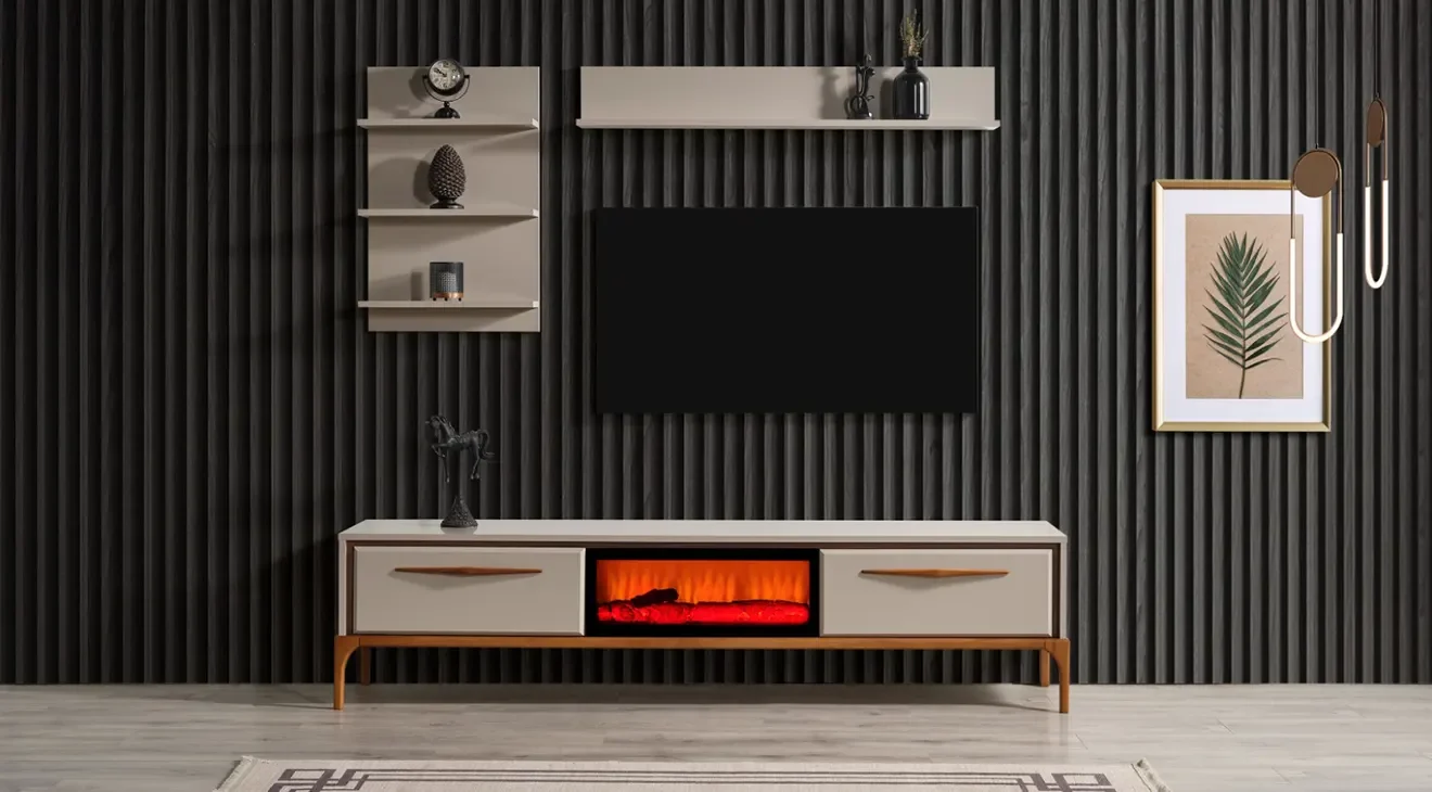 Kumsal Ahşap Ayaklı Tv Ünitesi