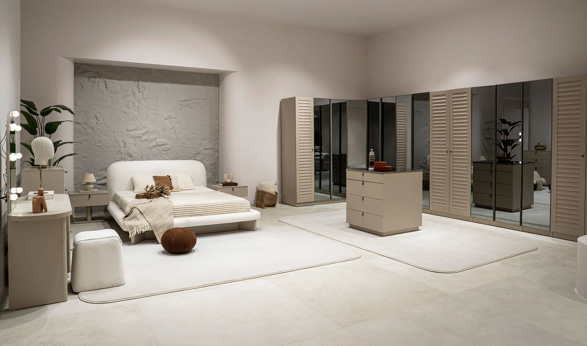 Gardrop+ Bazalı Karyola+ Şifonyer+ 2 Komodin