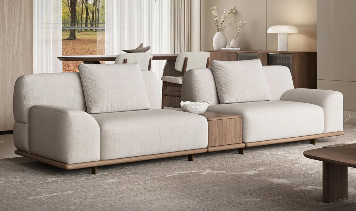 Lexus Three-Seat Sofa with Table