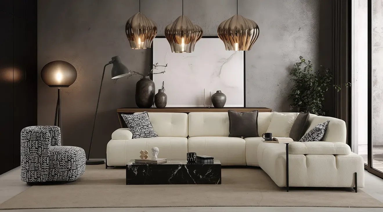 Lima Metal Ayaklı Köşe Koltuk Takımı