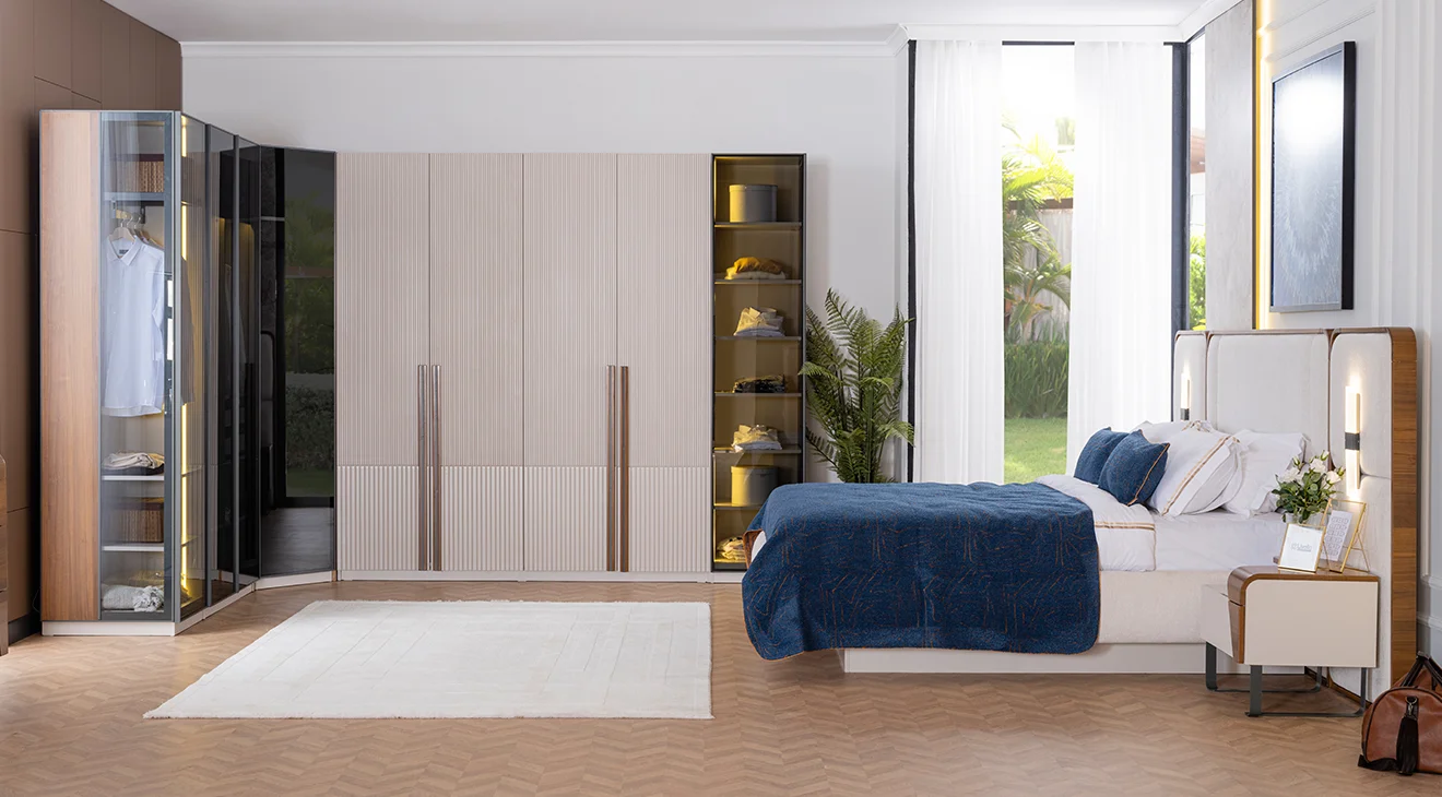 Lina Köşe Dolaplı Yatak Odası Takımı