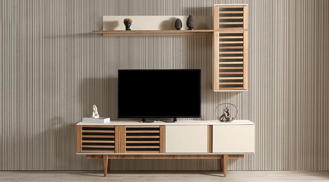 Linda Ahşap Ayaklı Tv Ünitesi