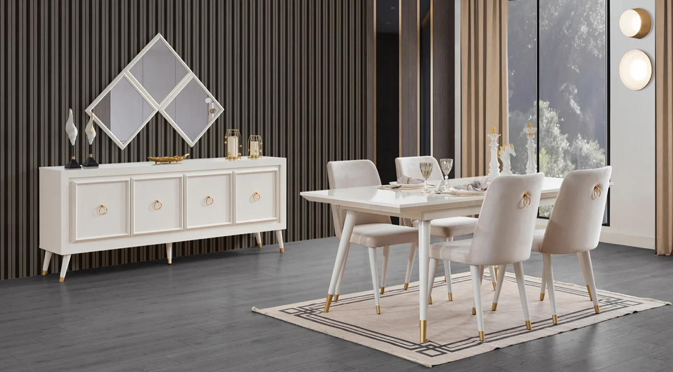 Lisa Ahşap Ayaklı Yemek Odası Takımı