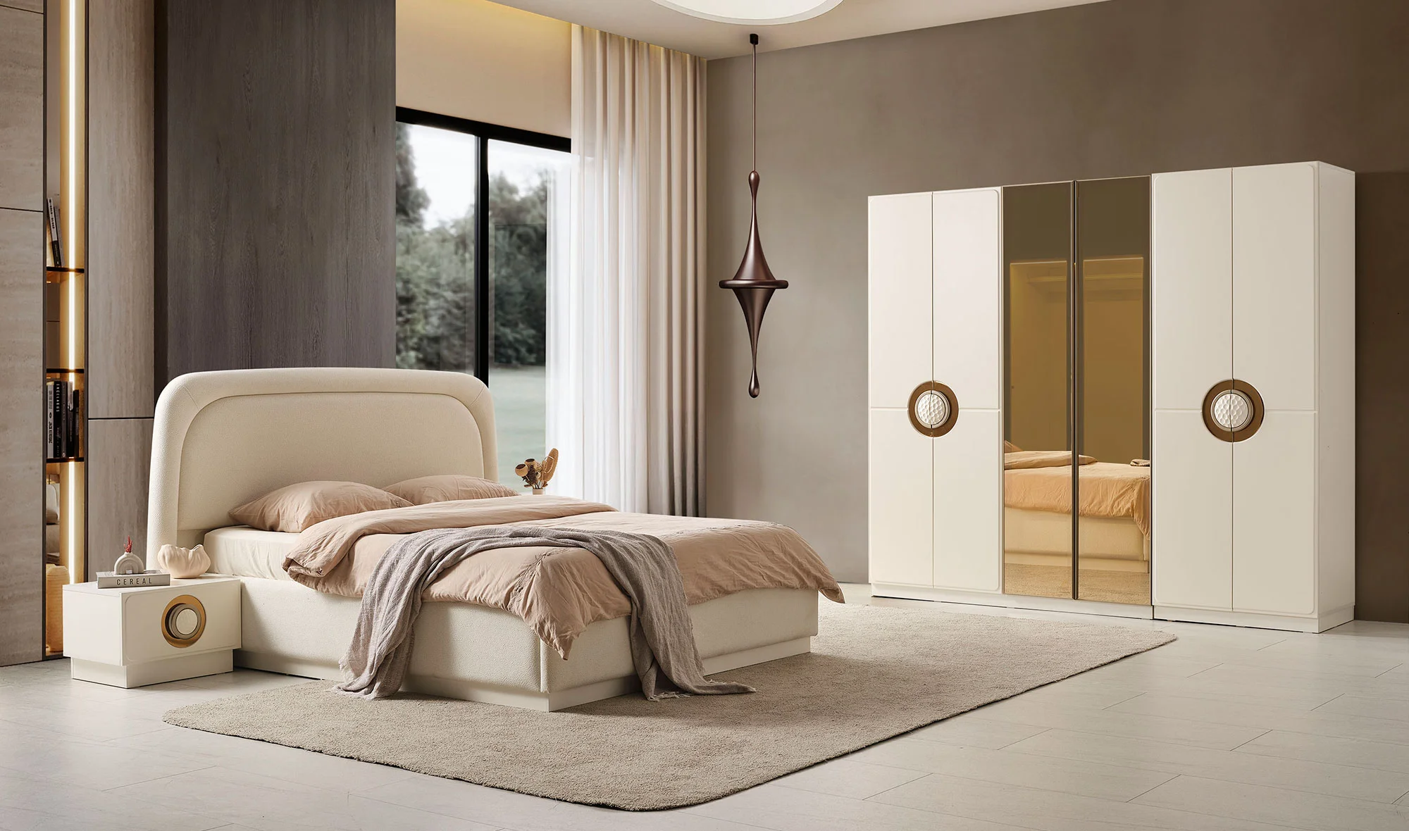 Lisboa Bazalı Yatak Odası - 6 Kapılı