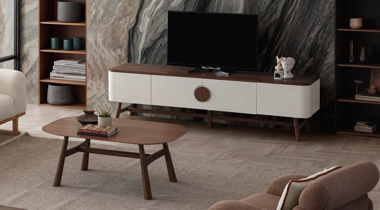 Lizbon Ahşap Ayaklı Tv Ünitesi