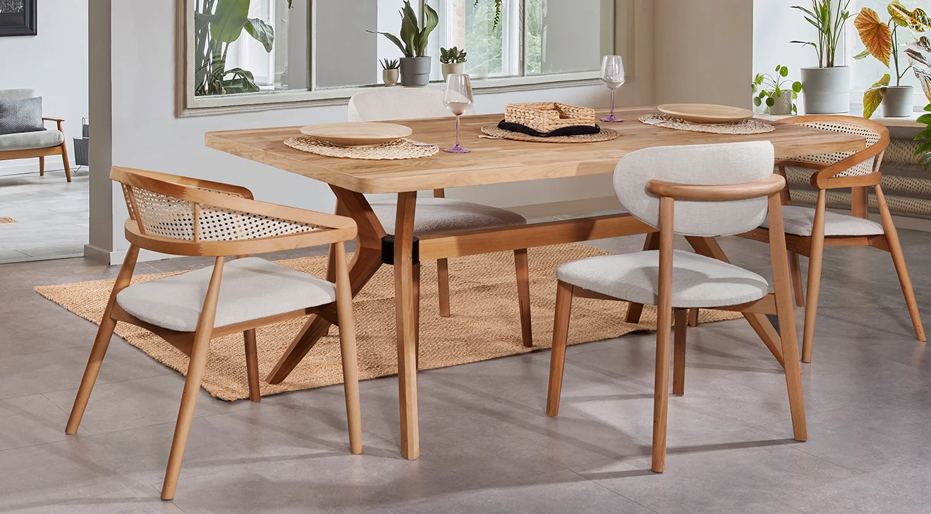 Loft Ceviz Modern Yemek Odası Takımı