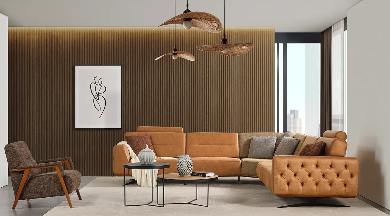 Loft Metal Ayaklı Köşe Koltuk Takımı