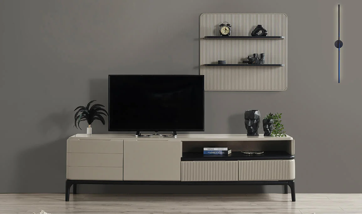 Long Gray TV Unit