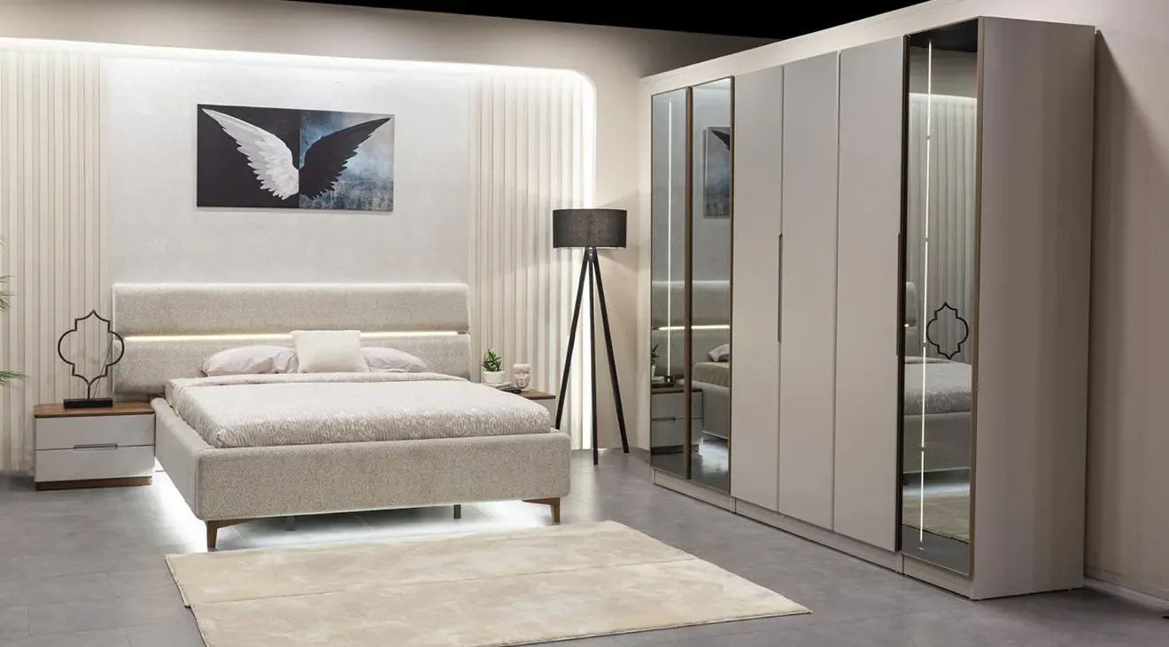 Lotus 6 Kapaklı Modern Yatak Odası Takımı