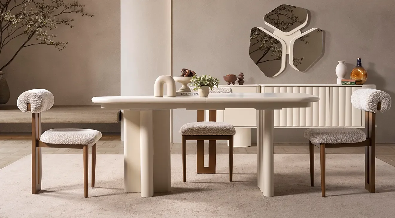 Lotus Aytaşı Modern Yemek Odası Takımı