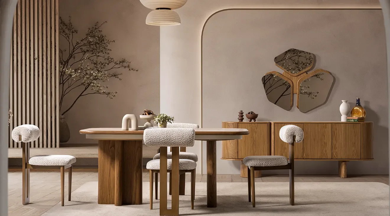 Lotus Ceviz Modern Yemek Odası Takımı