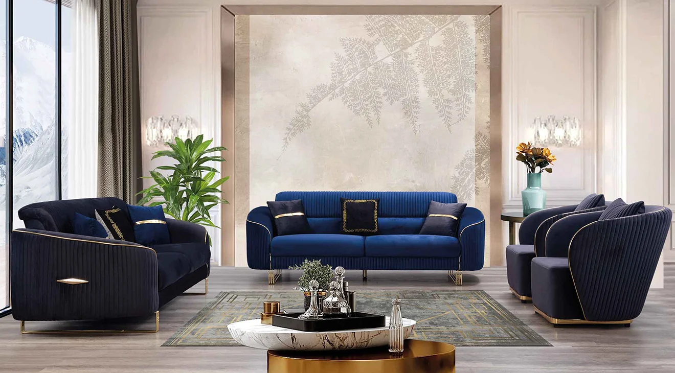 Lotus Gold Metal Ayaklı Yataklı Koltuk Takımı 2