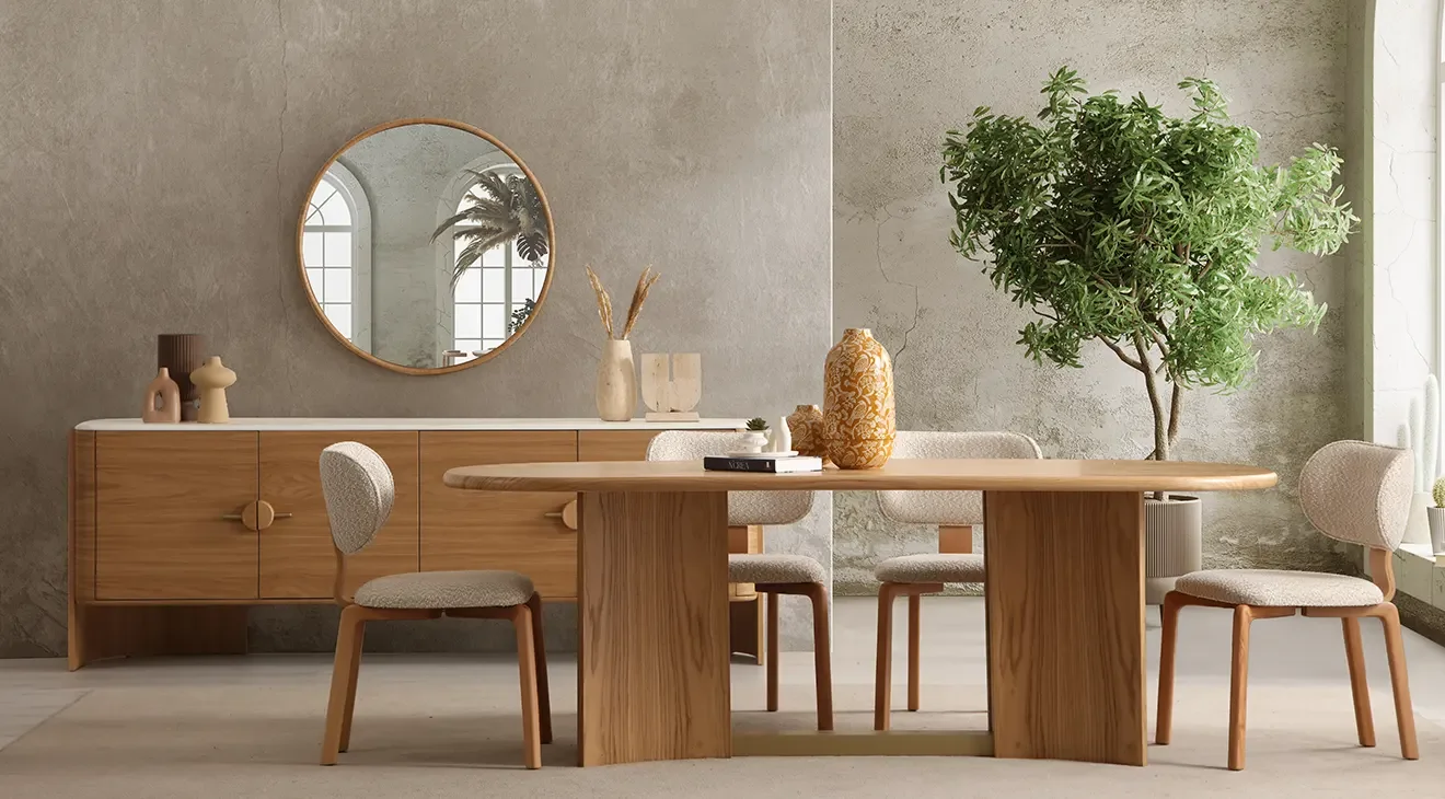 Lucca Ahşap Ayaklı Yemek Odası Takımı